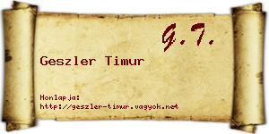 Geszler Timur névjegykártya
